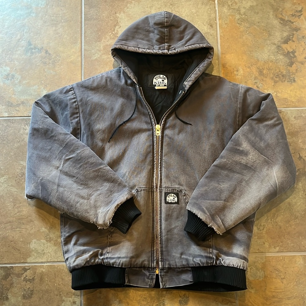 Vintage polar king men’s XLT carhartt style work coat, faded distressed